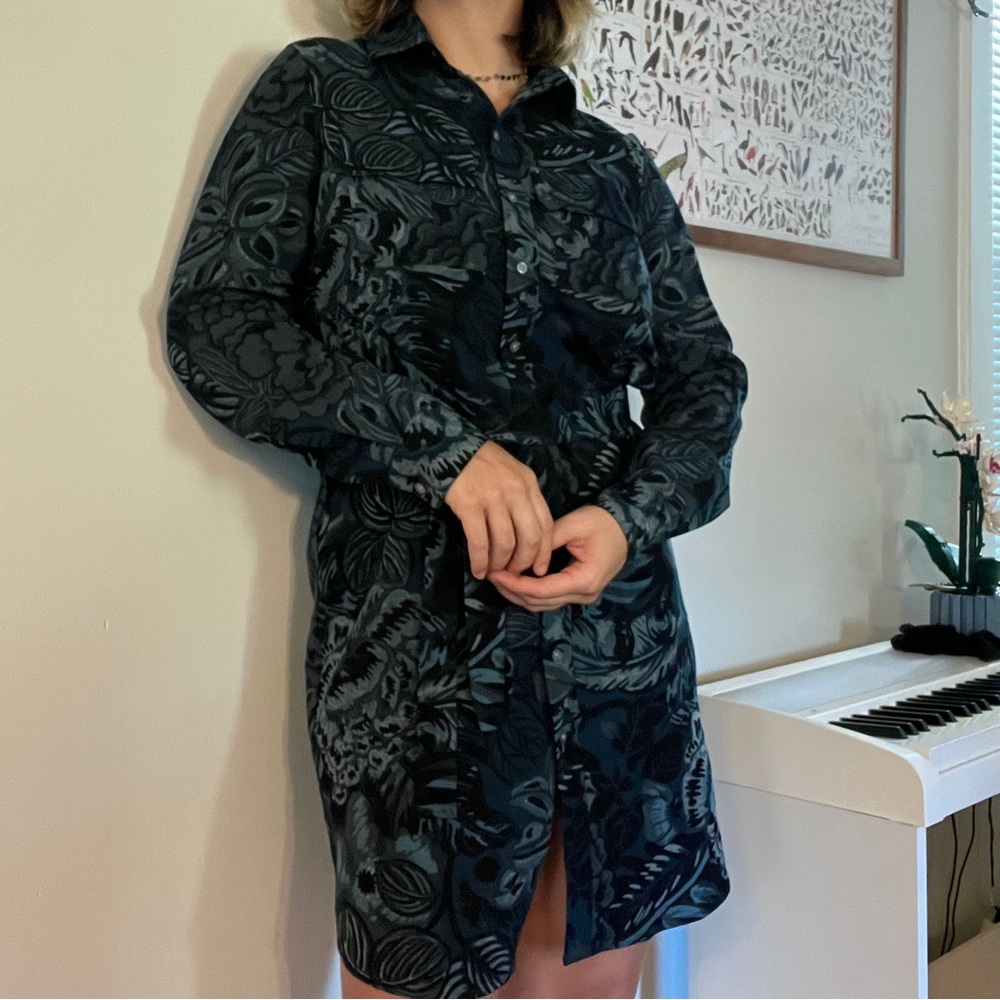 Loft Button Up Long Sleeve Dress